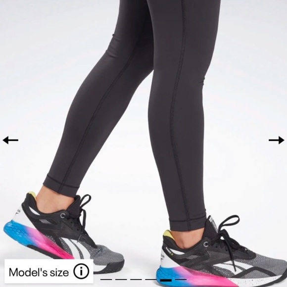 NWT Reebok Womens Lux Leggings Gym High Rise Workout Black Premium Tight… - Picture 5 of 14